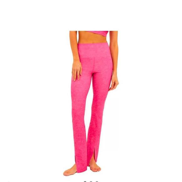 NWOT Beach Riot Hot Pink Alani Flared Pants Slit Legs Women’s size Medium​ - Picture 12 of 13